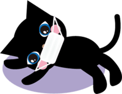 Kuro of the stray cat and Piyo sticker #454737