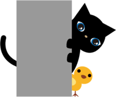 Kuro of the stray cat and Piyo sticker #454738