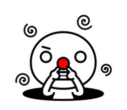 Red nose and one eyebrow sticker #458178