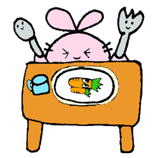 Happy Rabbit & Carrot sticker #458255