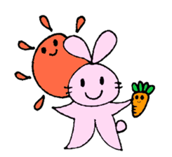 Happy Rabbit & Carrot sticker #458256