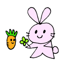 Happy Rabbit & Carrot sticker #458257