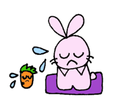 Happy Rabbit & Carrot sticker #458258