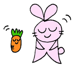 Happy Rabbit & Carrot sticker #458259