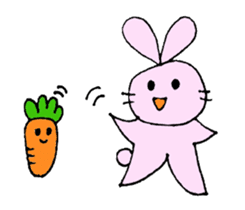 Happy Rabbit & Carrot sticker #458260