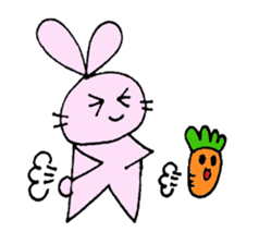 Happy Rabbit & Carrot sticker #458261