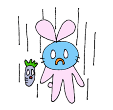 Happy Rabbit & Carrot sticker #458265