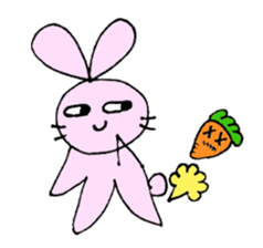 Happy Rabbit & Carrot sticker #458266
