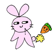 Happy Rabbit & Carrot sticker #458266