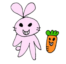 Happy Rabbit & Carrot sticker #458267
