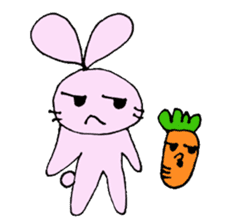 Happy Rabbit & Carrot sticker #458268