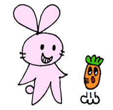 Happy Rabbit & Carrot sticker #458269