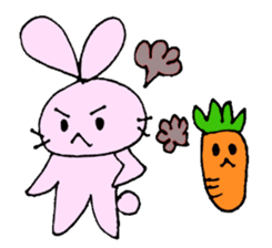 Happy Rabbit & Carrot sticker #458270