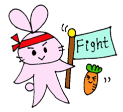 Happy Rabbit & Carrot sticker #458273