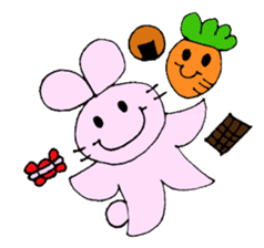 Happy Rabbit & Carrot sticker #458274