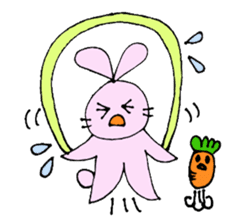 Happy Rabbit & Carrot sticker #458275