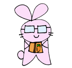 Happy Rabbit & Carrot sticker #458276