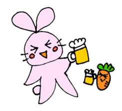 Happy Rabbit & Carrot sticker #458277