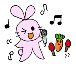 Happy Rabbit & Carrot sticker #458278