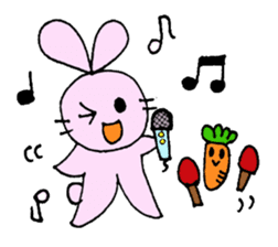 Happy Rabbit & Carrot sticker #458278