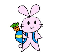 Happy Rabbit & Carrot sticker #458279