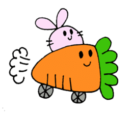Happy Rabbit & Carrot sticker #458280