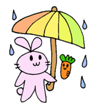 Happy Rabbit & Carrot sticker #458282