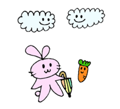Happy Rabbit & Carrot sticker #458283