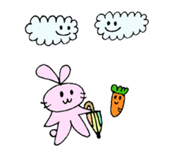 Happy Rabbit & Carrot sticker #458283