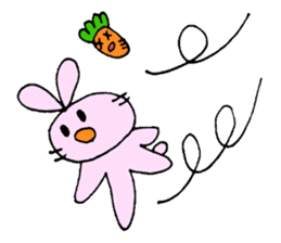 Happy Rabbit & Carrot sticker #458284