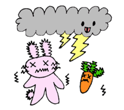 Happy Rabbit & Carrot sticker #458285