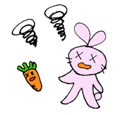 Happy Rabbit & Carrot sticker #458286