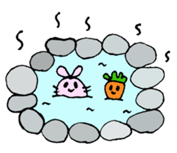 Happy Rabbit & Carrot sticker #458288