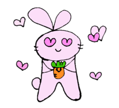 Happy Rabbit & Carrot sticker #458290