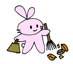 Happy Rabbit & Carrot sticker #458292