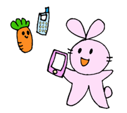 Happy Rabbit & Carrot sticker #458293