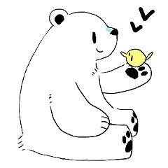 Polar Bear and small Bird