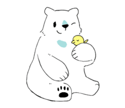 Polar Bear and small Bird sticker #464618