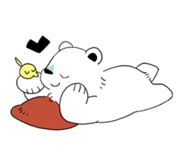Polar Bear and small Bird sticker #464646