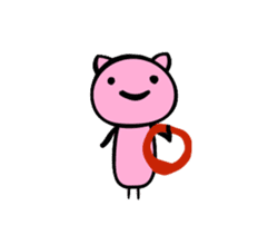 Happy Pink Cat sticker #464932