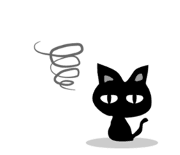 cool black cat - KURO - sticker #465175