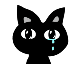 cool black cat - KURO - sticker #465181