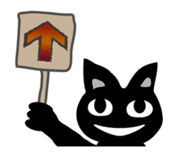 cool black cat - KURO - sticker #465182