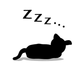 cool black cat - KURO - sticker #465186