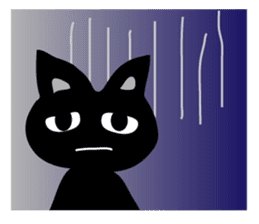 cool black cat - KURO - sticker #465190