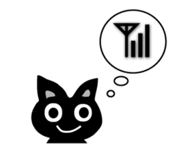 cool black cat - KURO - sticker #465194