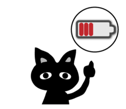 cool black cat - KURO - sticker #465199