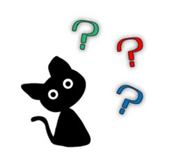 cool black cat - KURO - sticker #465202