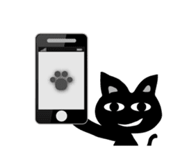 cool black cat - KURO - sticker #465207
