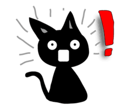 cool black cat - KURO - sticker #465209